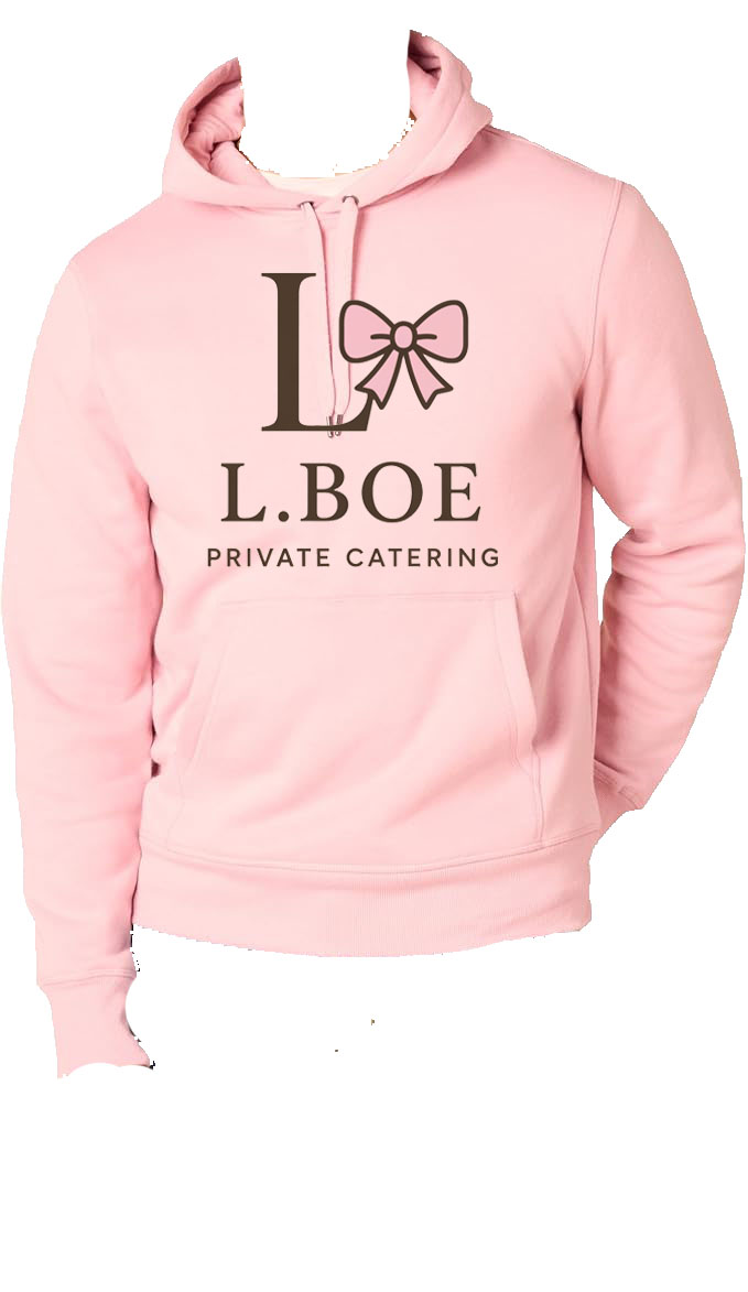 L.BOE Private Catering — custom pink hoodie design