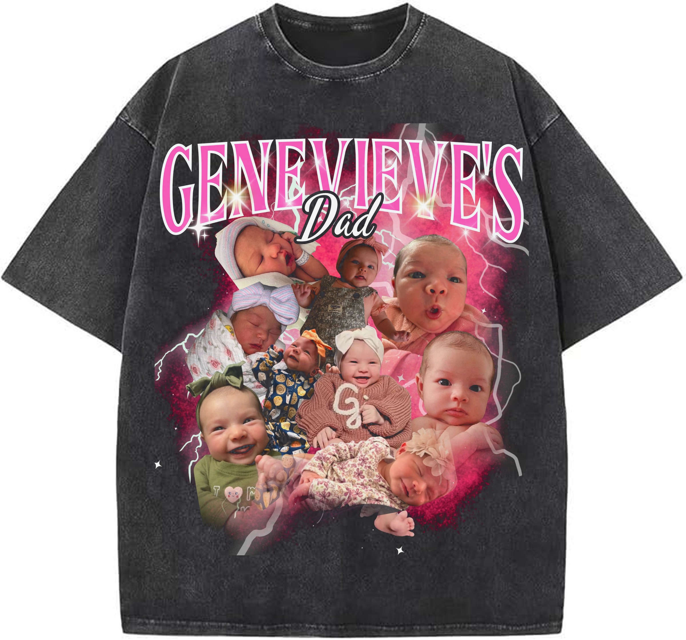 Genevieve's Dad — custom Father's Day tribute tee with photo collage