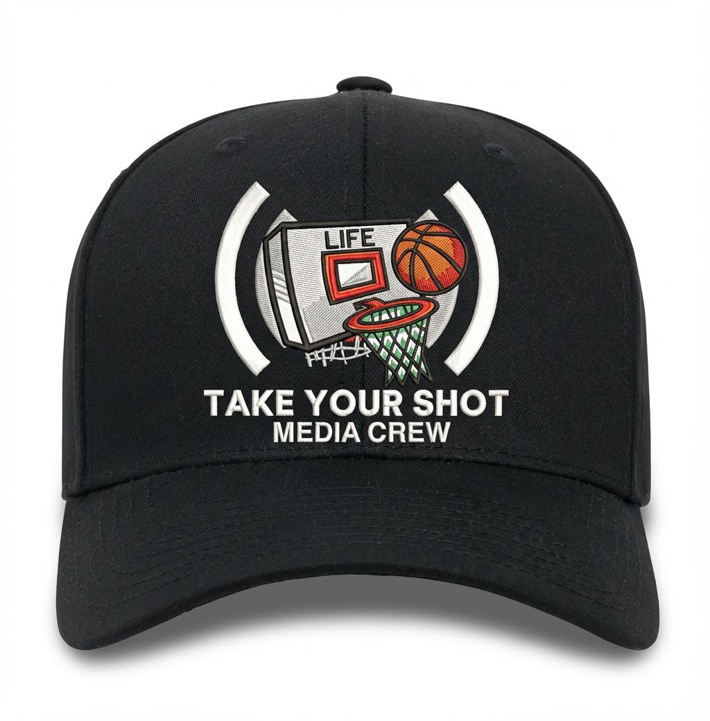 Take Your Shot Media Crew — custom embroidered hat