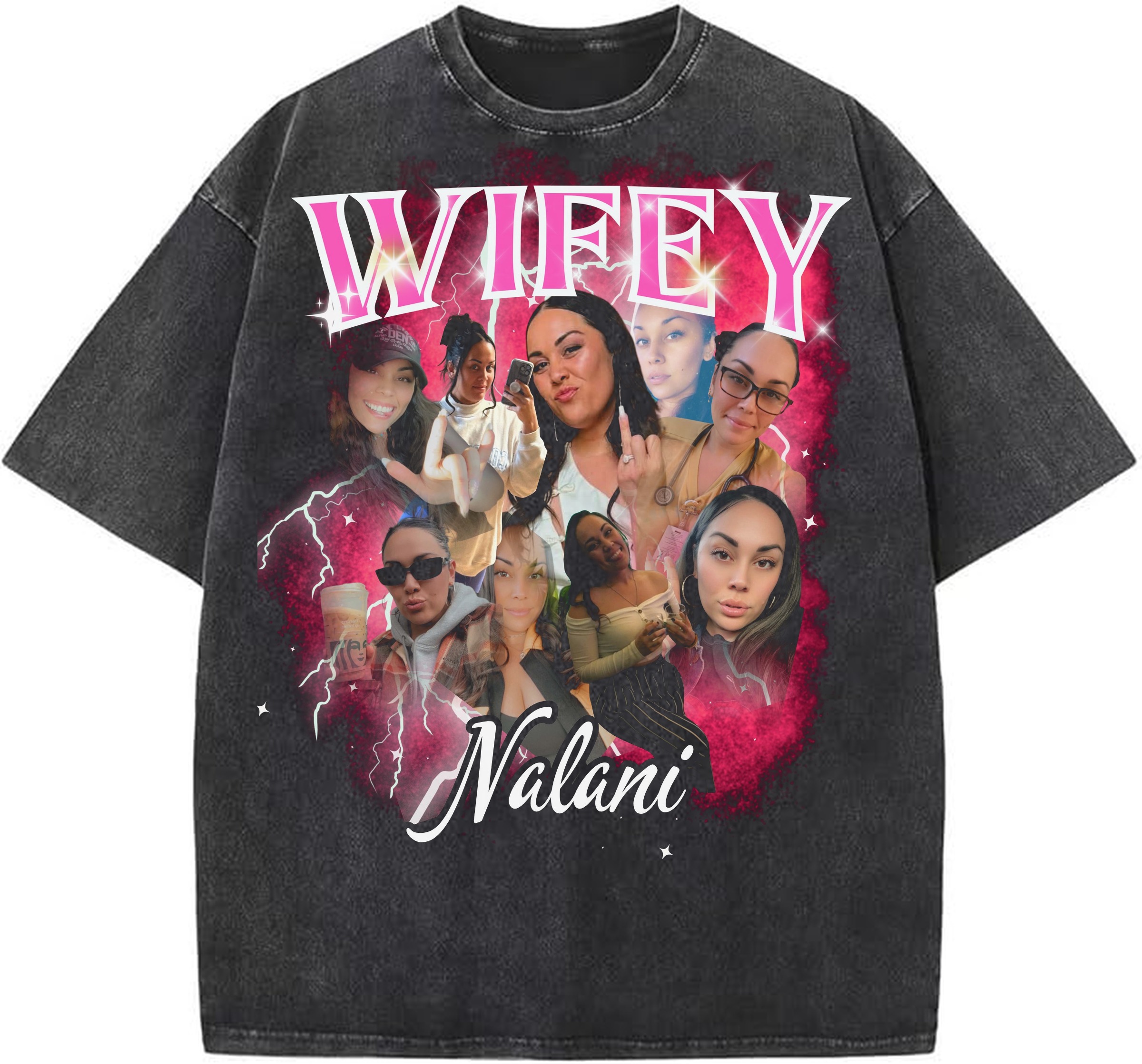 Couples tee example — custom WIFEY princesses design